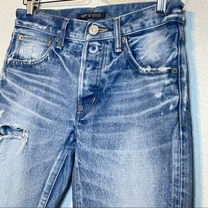 - Moussy Vintage Howa Button Fly Raw Hem Jeans